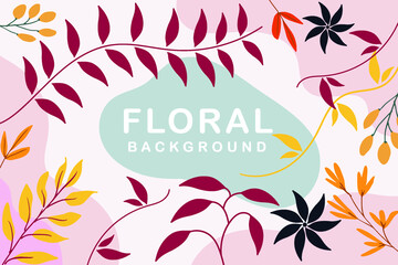 Flat design floral spring background