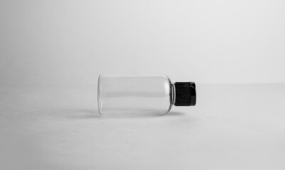 Cosmetics plastic transparent bottle mockup, bottle mockup without label.
