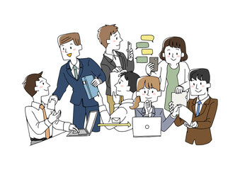 仕事　協力　チーム　クリエイティブ　プロジェクト　コンセプトアート