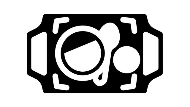 dishware on tray buffet animated glyph icon dishware on tray buffet sign. isolated on white background