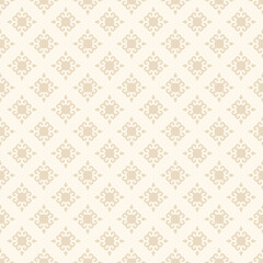 Vector background pattern for seamless textures and wallpapers with decorative ornaments on a beige background. Flat design