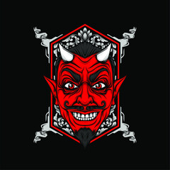 smiling devil face with awesome background