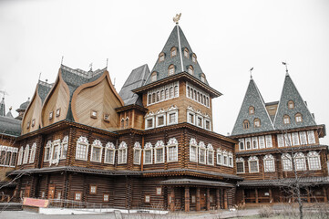 Fototapeta na wymiar Wooden palace of Tsar Alexey Mikhailovich.