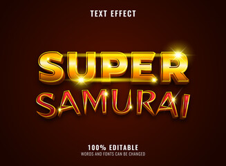 fantasy golden red super samurai text effect