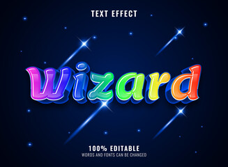 Fototapeta na wymiar fantasy colorful wizard text effect