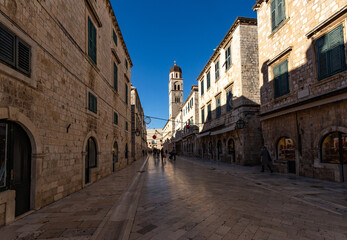 Fototapeta na wymiar Old streets of downtown of Dubrovnik, Croatia