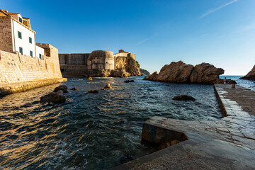 Fototapeta na wymiar West Harbour of Dubrovnik. Croatia