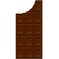 歯形のついた板チョコのイラスト