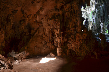 Sun rays in cave