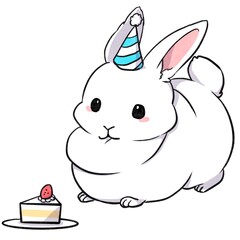bunny with a cake