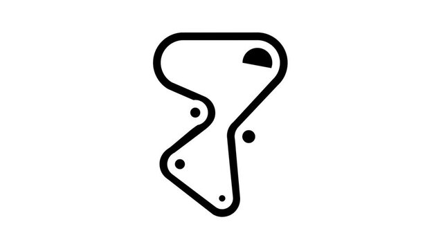gas distribution mechanism belt gdm car animated glyph icon gas distribution mechanism belt gdm car sign. isolated on white background