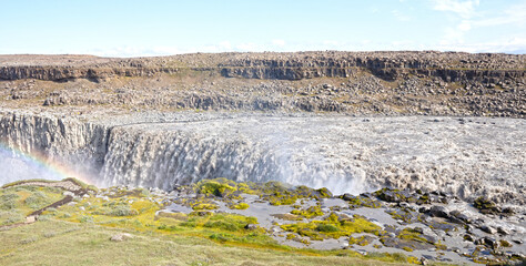 Dettifoss. The waterfall is situated in Vatnajökull National Park in Northeast Iceland, and is reputed to be the most powerful waterfall in Europe