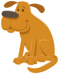 cartoon sitting yellow dog animal character