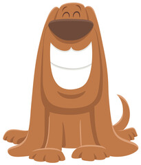 cartoon happy brown dog animal character