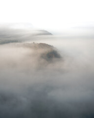Smooth hills covered in Fog
