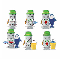 A fisherman white long candy package cartoon picture catch a big fish