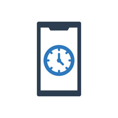 Mobile Time Icon - Phone Clock Icon