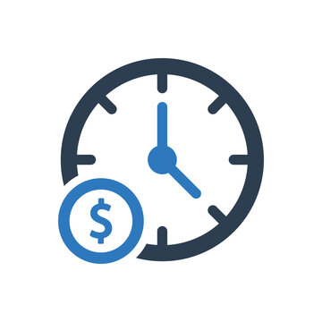 Time Is Money Icon - Business Clock Icon