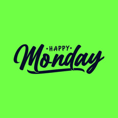 Obraz premium Happy Monday Vector Illustration - inspirational lettering design for posters, flyers, t-shirts, cards, invitations, stickers, banners. 