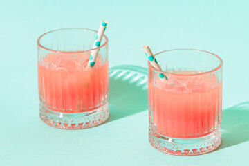 Cold lemonade/cocktail of fresh grapefruit juice