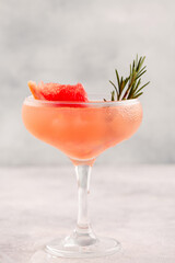 Cold lemonade/cocktail of fresh grapefruit juice.