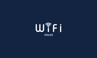 Fototapeta na wymiar wifi is unique logo with blue background.