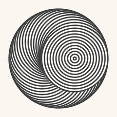 Geometric art design with lines. Hypnotic optical illusion effect.