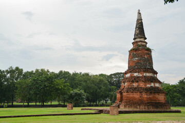 Old pagoda sort. It is the old art of Ayutthaya, Thailand.