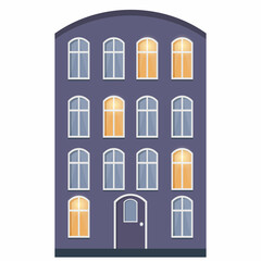 house in scandinavian style, on a white background