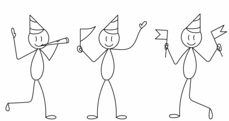 stick figure, vector person holiday, isolated, vector