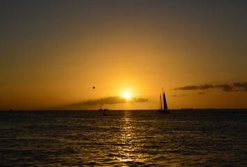 Naklejka na ściany i meble Sonnenuntergang über dem Golf von Mexico, Key West, Florida