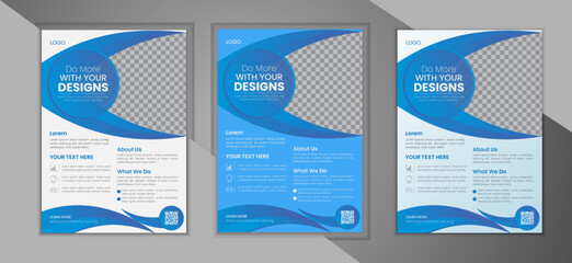 Corporate Business Flyer, modern layout Clean Design, annual report or poster with color variation A4 print size.