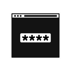 Secure website Icon With Pin Code. Vector flat design icon