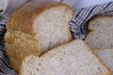 Whole Wheat Bread on White Background