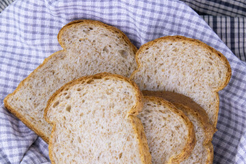 Whole Wheat Bread on White Background