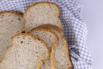Whole Wheat Bread on White Background