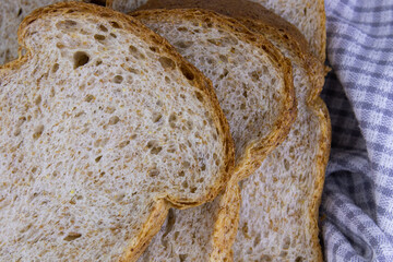 Whole Wheat Bread on White Background
