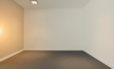 Fototapeta premium Blank office interior. Mockup. 3D rendering.. Sunset.. Sunset.