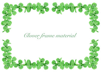 野の花・クローバーのフレーム（水彩画）／Wildflower　clover framer (watercolor painting)