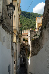 Fototapeta na wymiar Amalfi is a town and a comune in the province of Salerno, in the Campania region, as a part of the Amalfi Coast, it was declared a World Heritage site by UNESCO