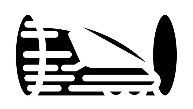 hyperloop railway animated glyph icon hyperloop railway sign. isolated on white background