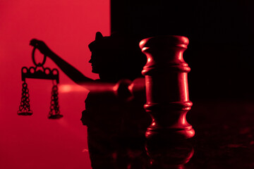 Judge's gavel . Law and justice concept , multi - exposure.