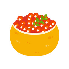 柚子釜　いくら　ベクターイラスト