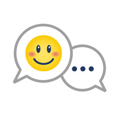 Chat message bubble Emoji smile face symbol vector illustration
