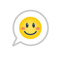 Chat message bubble Emoji smile face symbol vector illustration