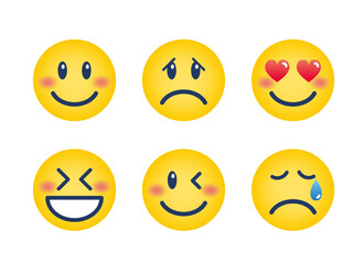Emoji face symbol yellow color icons