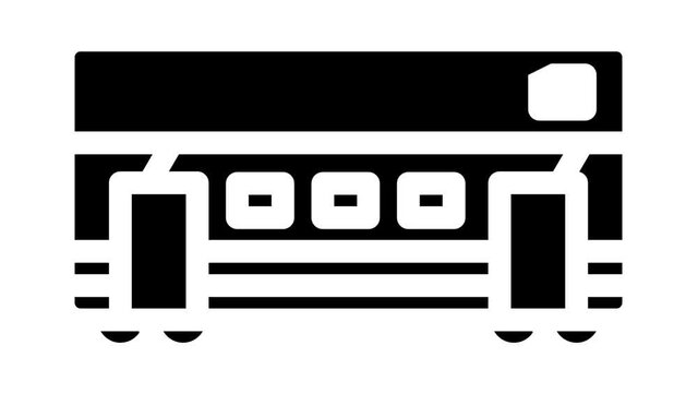 double-deck wagon animated glyph icon double-deck wagon sign. isolated on white background