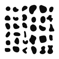Random black blog organic shapes  vector set collection