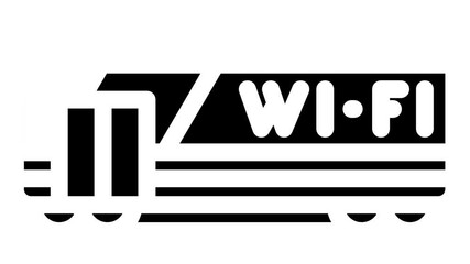 wagon with wifi animated glyph icon wagon with wifi sign. isolated on white background