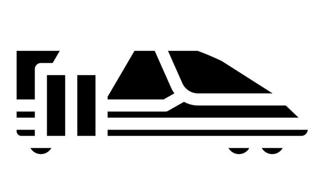 train transport animated glyph icon train transport sign. isolated on white background